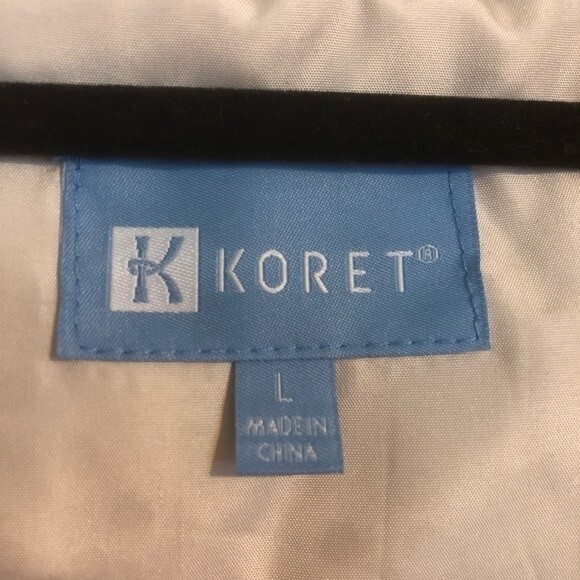 KORET Large Cream Ivory Windbreaker Lightweight Jacket Coat Hooded Button Up - Picture 5 of 9